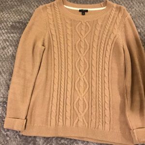 Talbots camel cable knit sweater